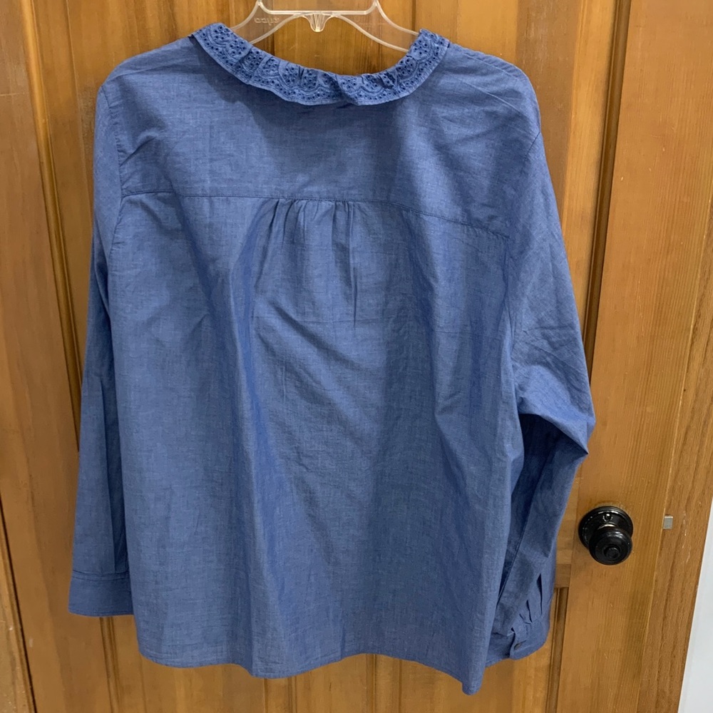 J. Crew Indigo Ruffle Top - Picture 5 of 5